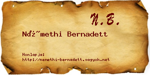 Némethi Bernadett névjegykártya