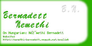 bernadett nemethi business card